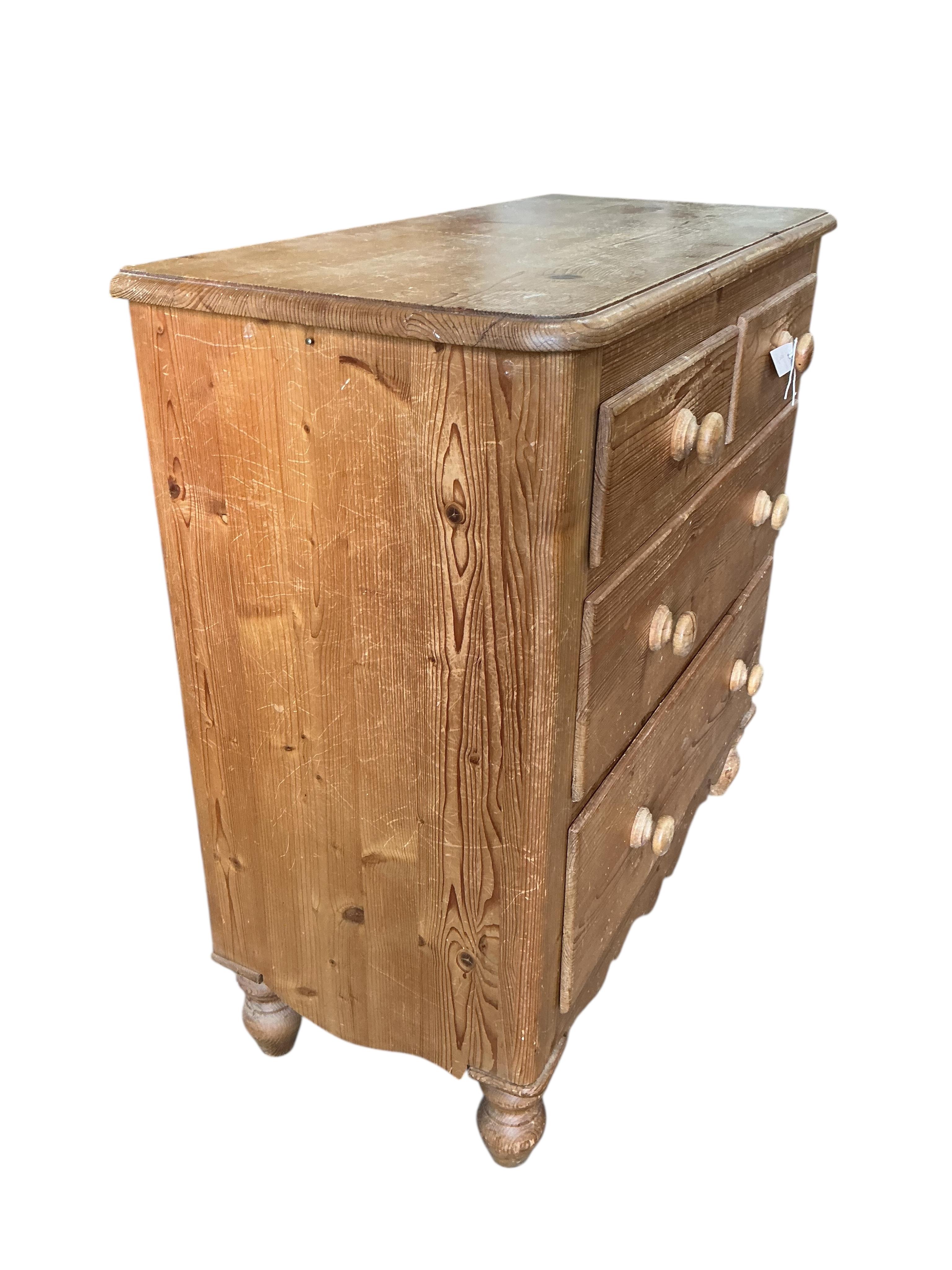 A Victorian style pine chest, width 102cm, depth 47cm, height 104cm